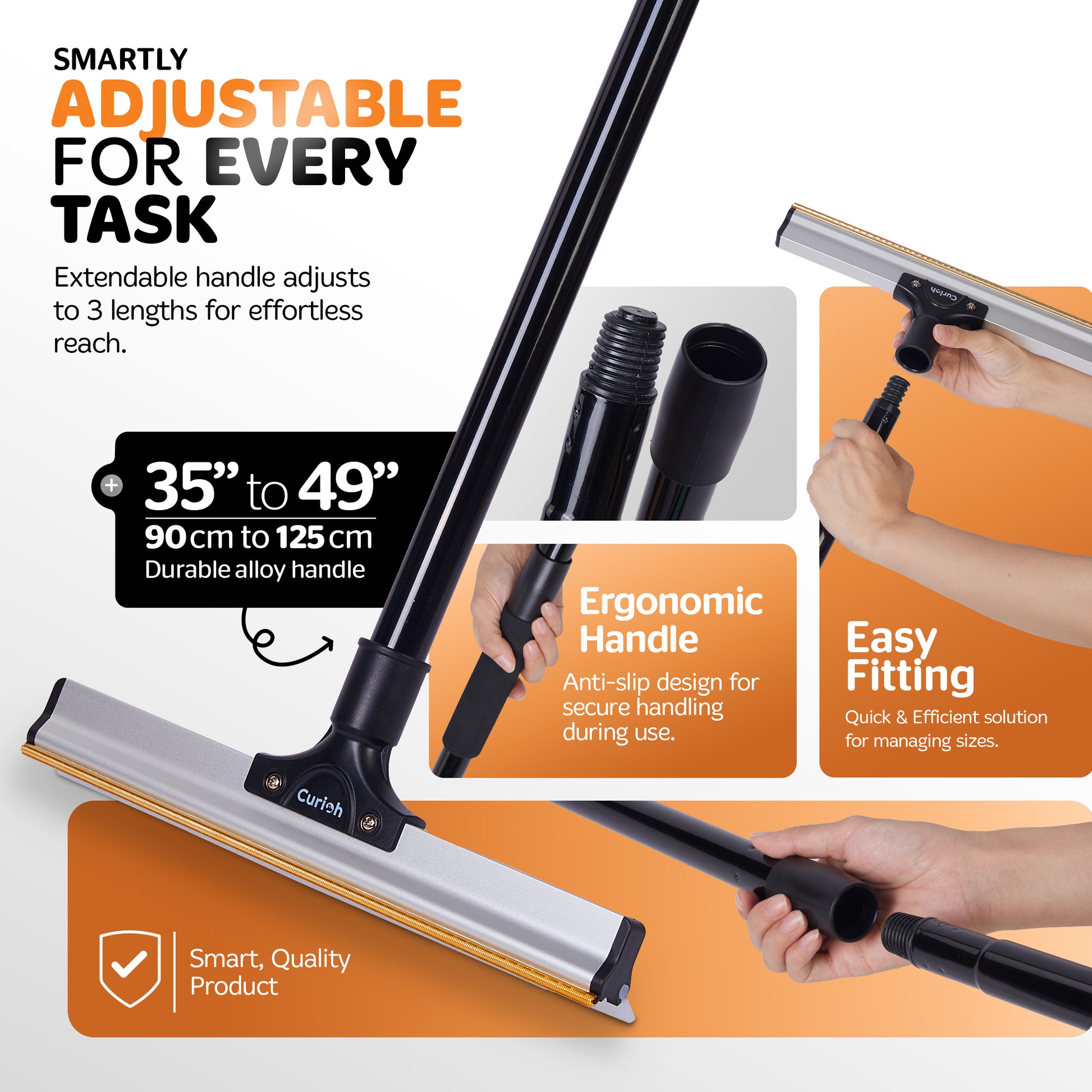 Carpet Brush and Dog Hair Remover with an Adjustable Long Handle 