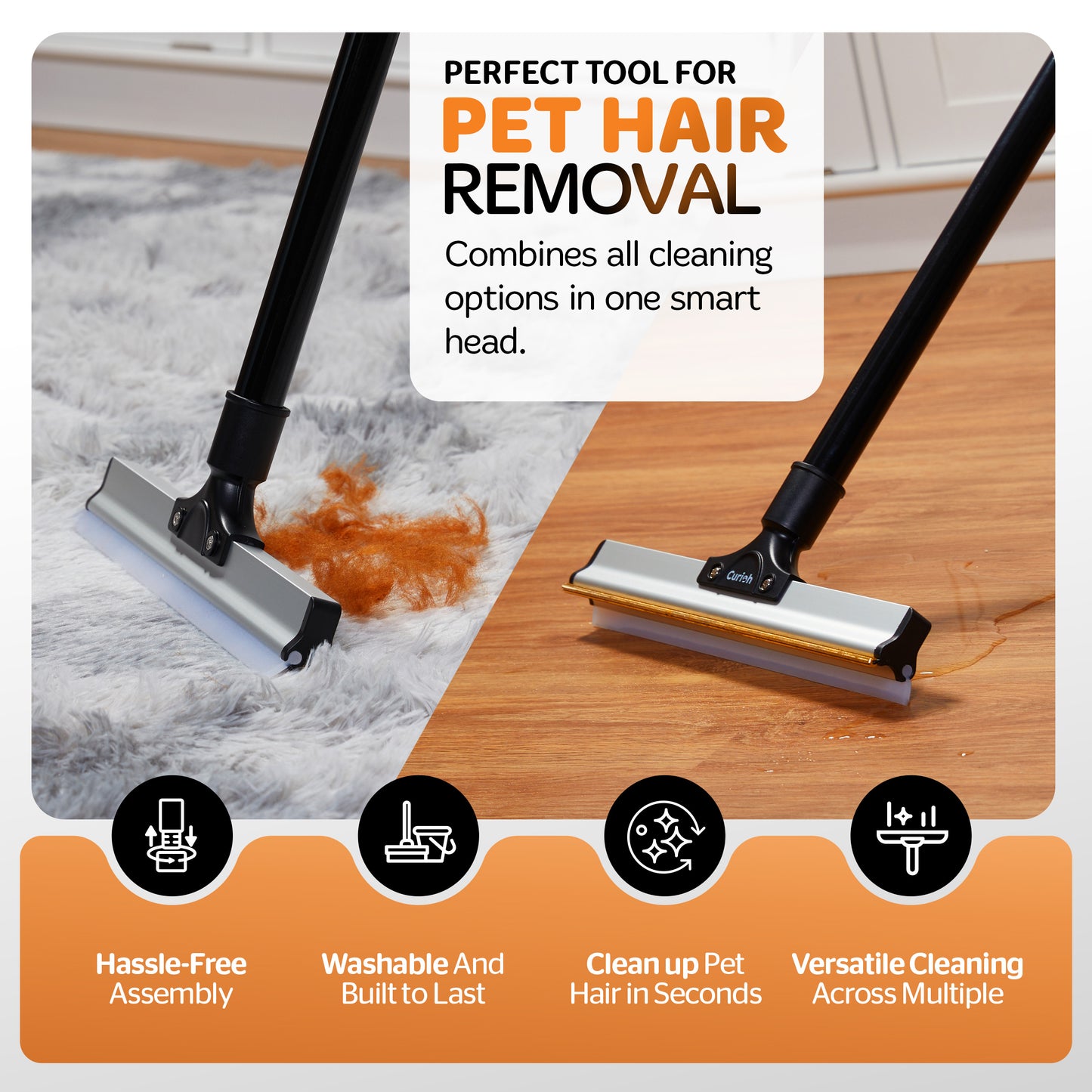 Carpet Rug Rake for Carpet to Remove Pet Hair