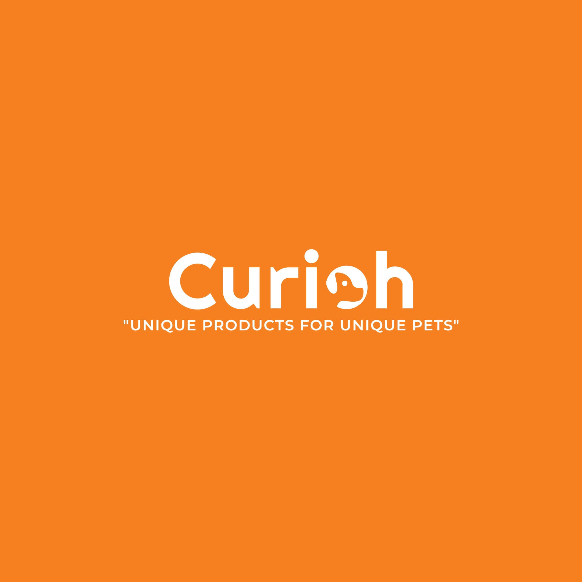 Orange background with 'Curioh' logo and tagline